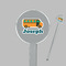 School Bus Clear Plastic 7" Stir Stick - Round - Closeup