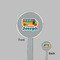 School Bus Clear Plastic 7" Stir Stick - Round - Front & Back