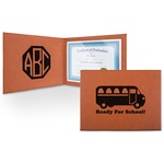 School Bus Leatherette Certificate Holder (Personalized)