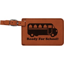 School Bus Leatherette Luggage Tag (Personalized)