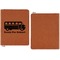 School Bus Cognac Leatherette Zipper Portfolios with Notepad - Single Sided - Apvl