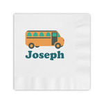 School Bus Coined Cocktail Napkins (Personalized)