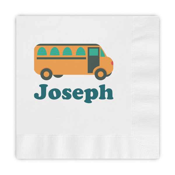 Custom School Bus Embossed Decorative Napkins (Personalized)