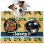 School Bus Dog Food Mat - Medium w/ Name or Text