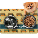 School Bus Dog Food Mat - Small w/ Name or Text