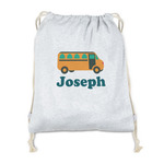 School Bus Drawstring Backpack - Sweatshirt Fleece - Double Sided (Personalized)