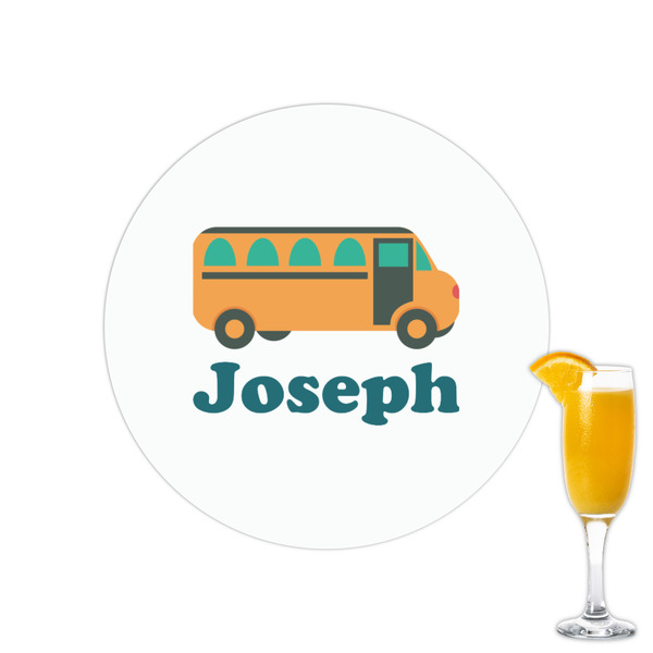 Custom School Bus Printed Drink Topper - 2.15" (Personalized)