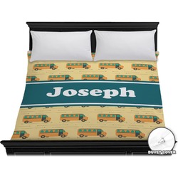 School Bus Duvet Cover - King (Personalized)