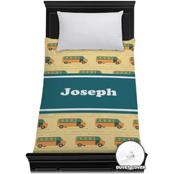 School Bus Duvet Cover - Twin XL (Personalized)