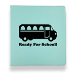 School Bus Leather Binder - 1" - Teal (Personalized)