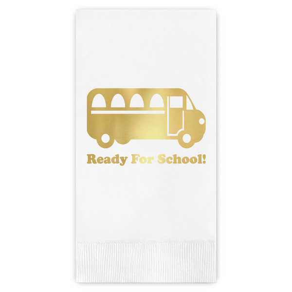 Custom School Bus Guest Napkins - Foil Stamped (Personalized)