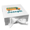 School Bus Gift Boxes with Magnetic Lid - White - Front