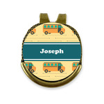 School Bus Golf Ball Marker - Hat Clip - Gold