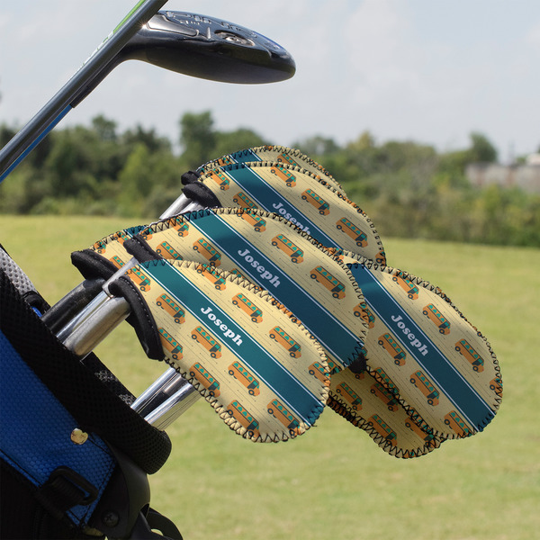 Custom School Bus Golf Club Iron Cover - Set of 9 (Personalized)