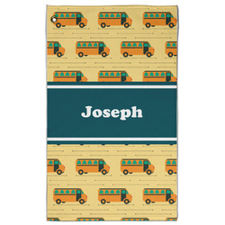 School Bus Golf Towel - Poly-Cotton Blend - Large w/ Name or Text