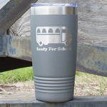 School Bus 20 oz Stainless Steel Tumbler - Grey - Double Sided (Personalized)