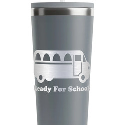 School Bus RTIC Everyday Tumbler with Straw - 28oz - Grey - Double-Sided (Personalized)