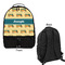 School Bus Large Backpack - Black - Front & Back View