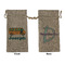 School Bus Large Burlap Gift Bags - Front & Back