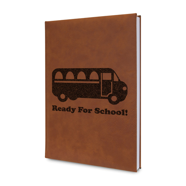 Custom School Bus Leather Sketchbook - Small - Double Sided (Personalized)