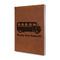 School Bus Leather Sketchbook - Small - Double Sided - Angled View