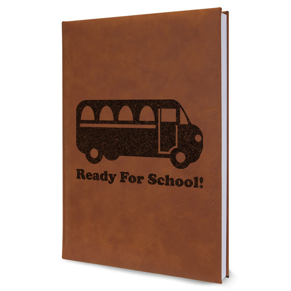 Custom School Bus Leatherette Journal - Large - Single Sided (Personalized)