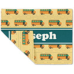 School Bus Double-Sided Linen Placemat - Single w/ Name or Text