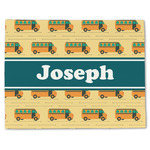 School Bus Single-Sided Linen Placemat - Single w/ Name or Text