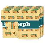 School Bus Linen Placemat w/ Name or Text