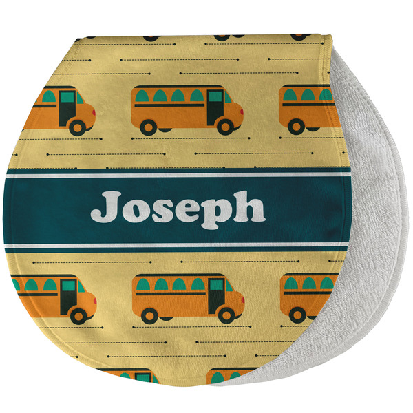 Custom School Bus Burp Pad - Velour w/ Name or Text