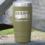 School Bus 20 oz Stainless Steel Tumbler - Olive - Double Sided (Personalized)