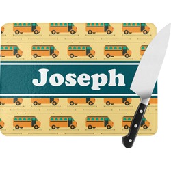 School Bus Rectangular Glass Cutting Board (Personalized)