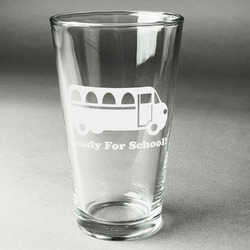 School Bus Pint Glass - Engraved (Single) (Personalized)