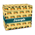 School Bus Wood Recipe Box - Full Color Print (Personalized)