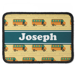 School Bus Iron On Rectangle Patch w/ Name or Text