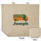 School Bus Reusable Cotton Grocery Bag - Front & Back View