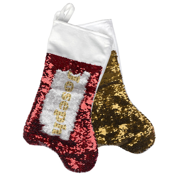 Custom School Bus Reversible Sequin Stocking (Personalized)