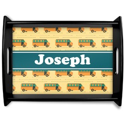 School Bus Black Wooden Tray - Large (Personalized)