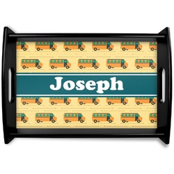 School Bus Black Wooden Tray - Small (Personalized)