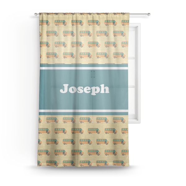 Custom School Bus Sheer Curtain (Personalized)