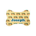 School Bus Bone Shaped Dog Food Mat (Small) (Personalized)