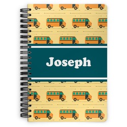School Bus Spiral Notebook - 7x10 w/ Name or Text