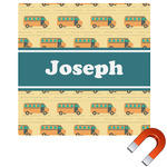 School Bus Square Car Magnet - 6" (Personalized)