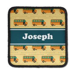 School Bus Iron On Square Patch w/ Name or Text