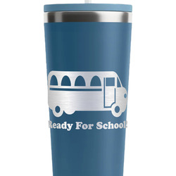 School Bus RTIC Everyday Tumbler with Straw - 28oz - Steel Blue - Double-Sided (Personalized)