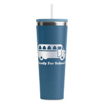 School Bus RTIC Everyday Tumbler with Straw - 28oz - Steel Blue - Double-Sided (Personalized)