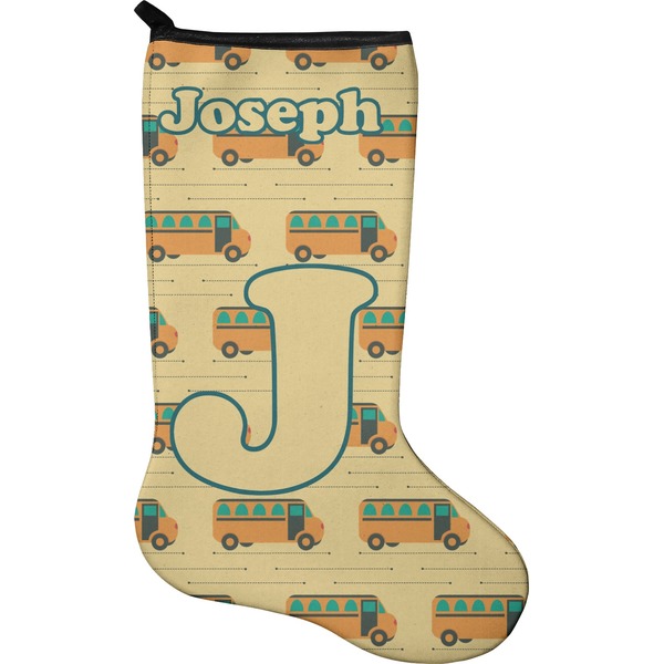 Custom School Bus Holiday Stocking - Neoprene (Personalized)