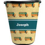 School Bus Waste Basket - Single Sided (Black) (Personalized)