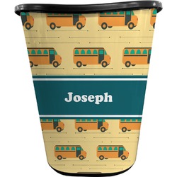 School Bus Waste Basket - Double Sided (Black) (Personalized)