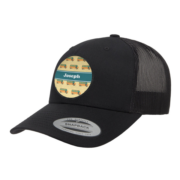 Custom School Bus Trucker Hat - Black (Personalized)